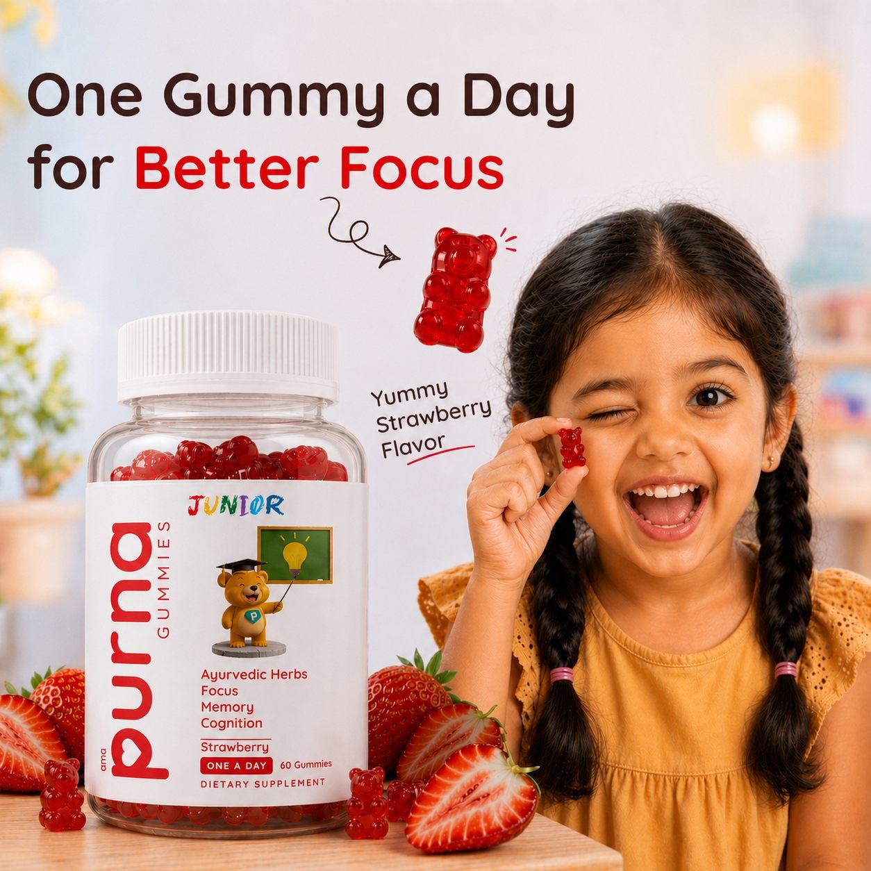 Brain Booster — Purna Junior 60 gummies, photo 2