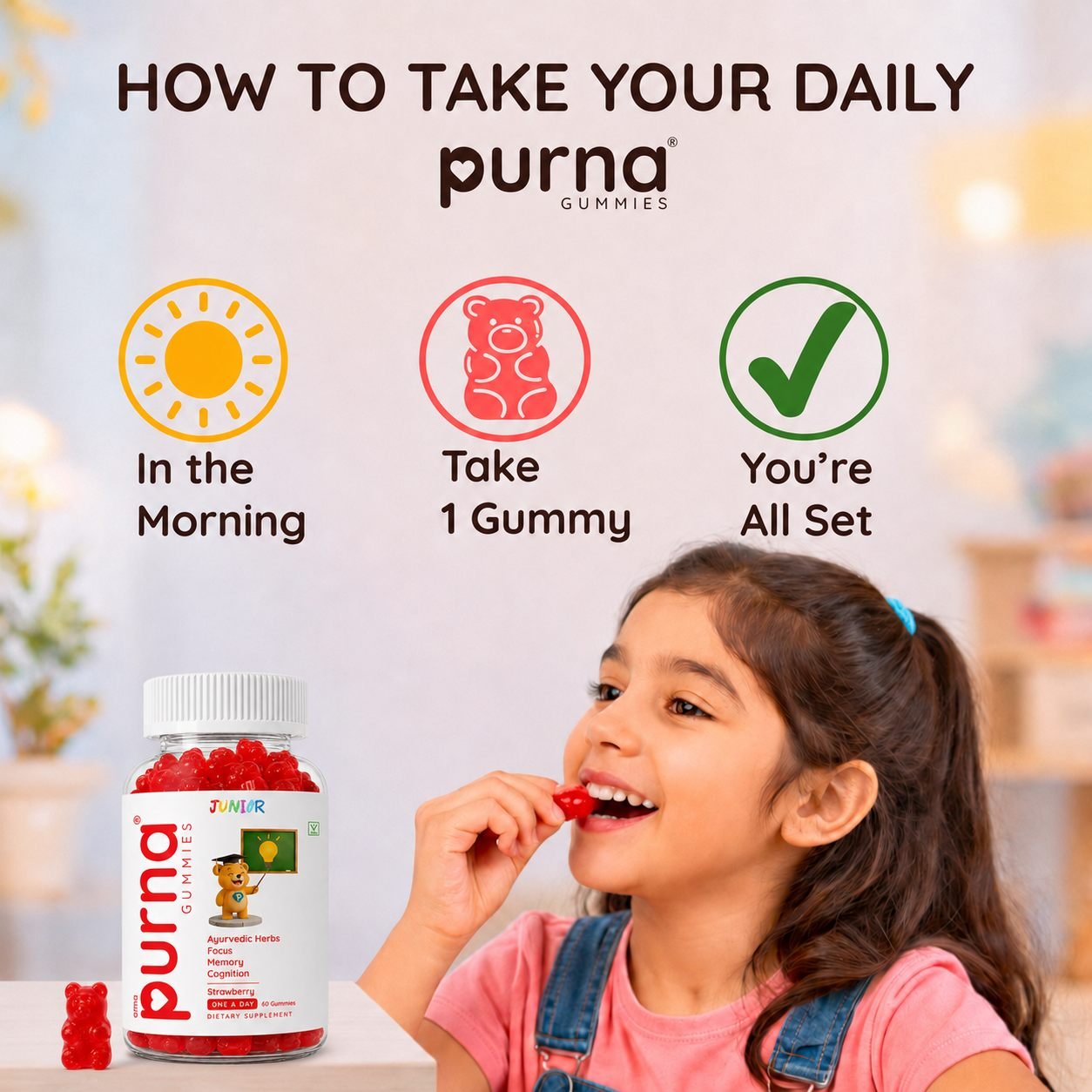 Brain Booster — Purna Junior 60 gummies, photo 3