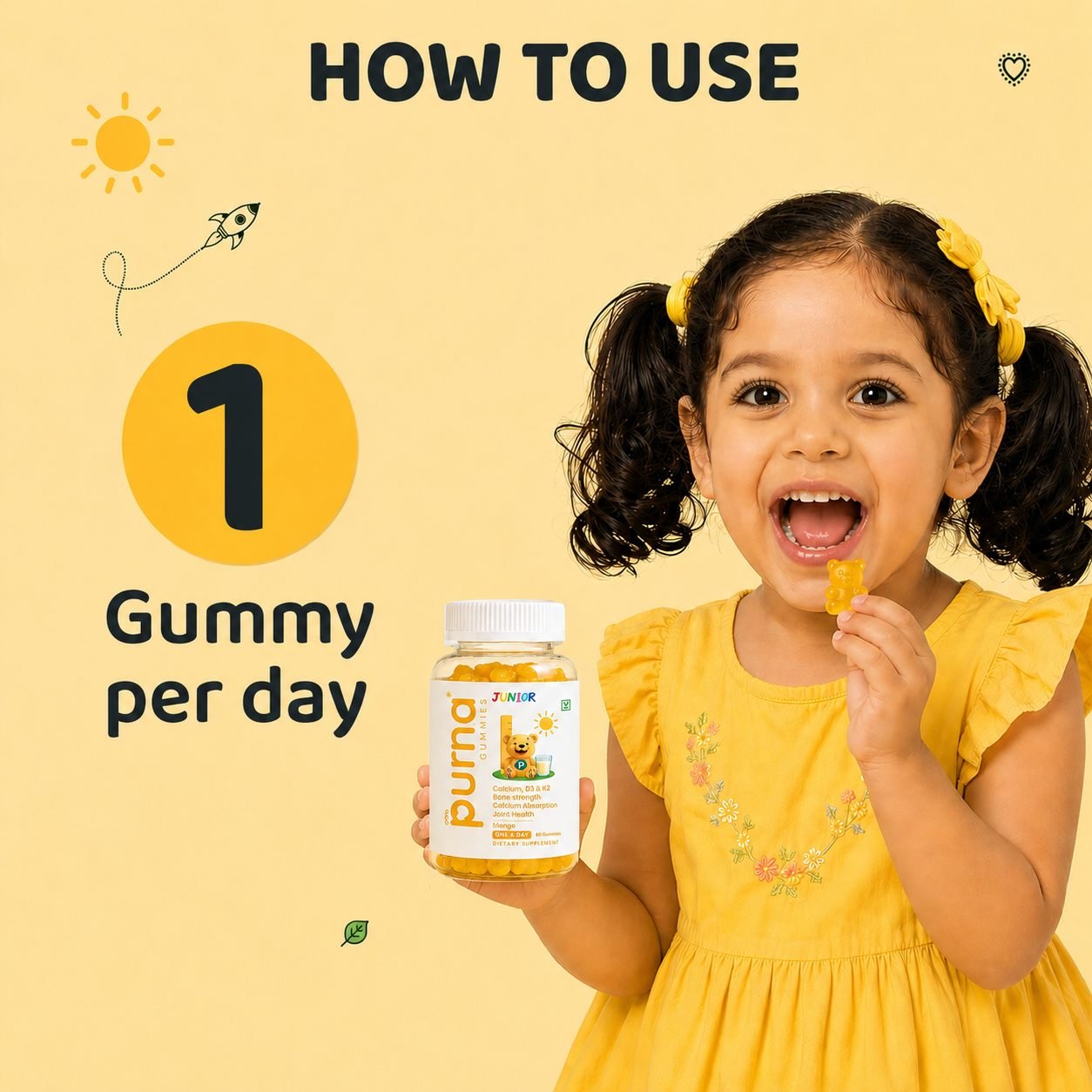 Bone Health — Purna Junior 60 gummies, photo 3