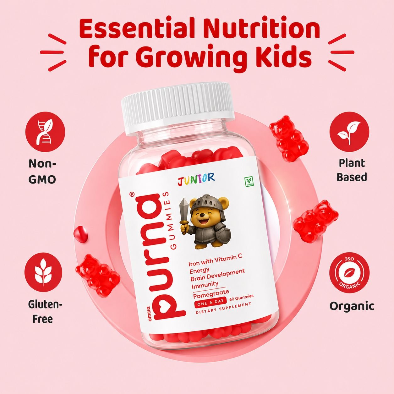 Iron — Purna Junior 60 gummies, photo 3