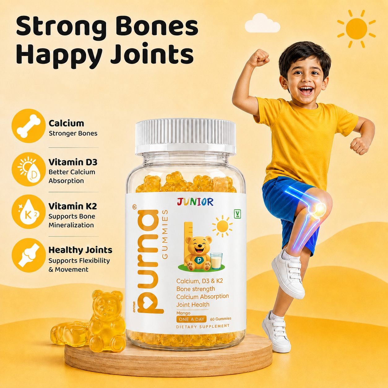 Bone Health — Purna Junior 60 gummies, photo 4